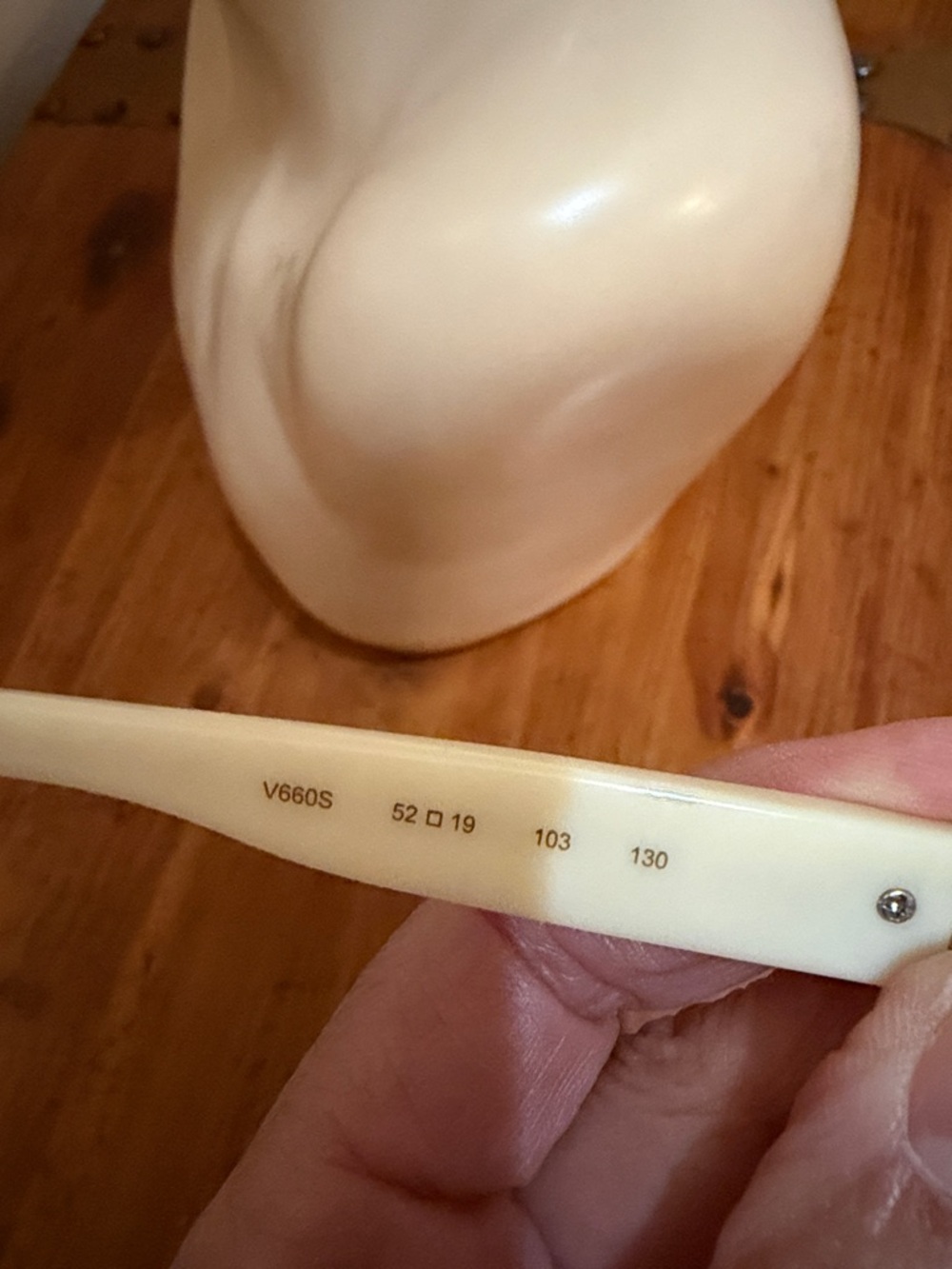 Valentino Cream Cat-Eye Square Sunglasses with Brown Gradient Lenses - Picture 4 of 6